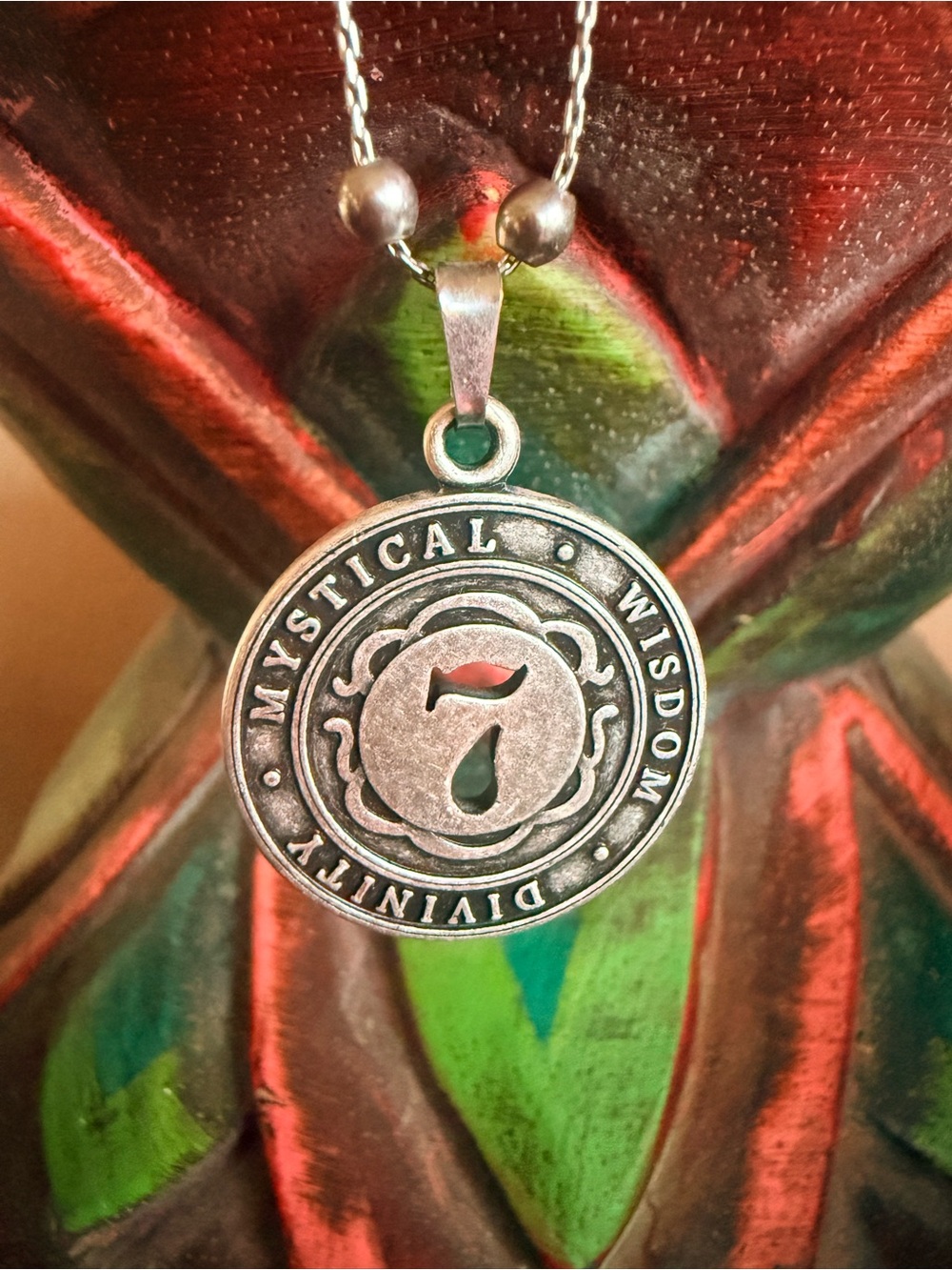 Alex and Ani Silver Tone '7' Mystical Wisdom Divinity Pendant Necklace